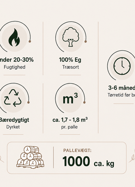 Lufttøret Eg Brænde – Brændetårn 1,8 m³